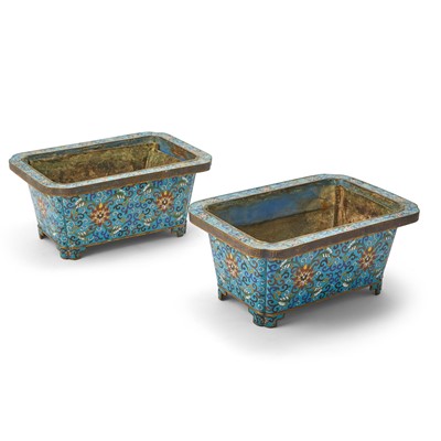 Lot 312 - A Pair of Chinese Cloisonne Jardinieres