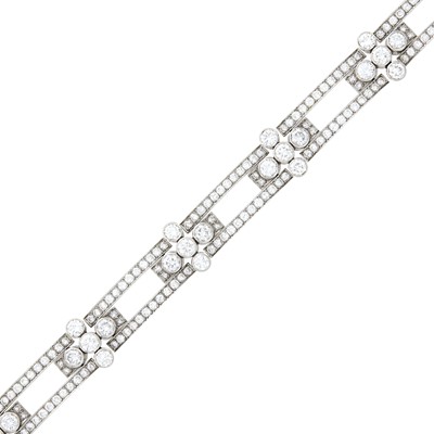 Lot 1221 - Platinum and Diamond Bracelet