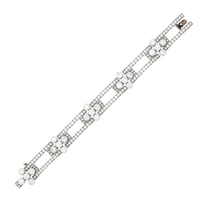 Lot 1221 - Platinum and Diamond Bracelet