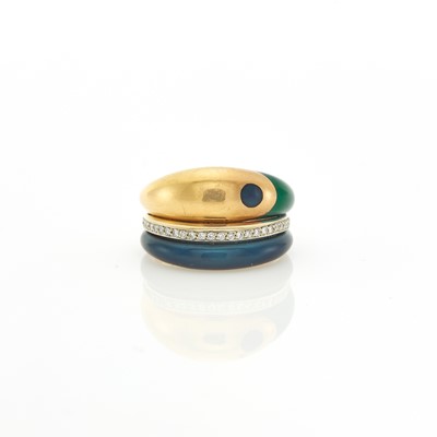 Lot 1143 - La Nouvelle Bague Gold, Enamel and Diamond Ring