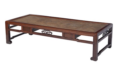 Lot 107 - Chinese Hardwood and Rattan Low Table