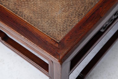 Lot 107 - Chinese Hardwood and Rattan Low Table