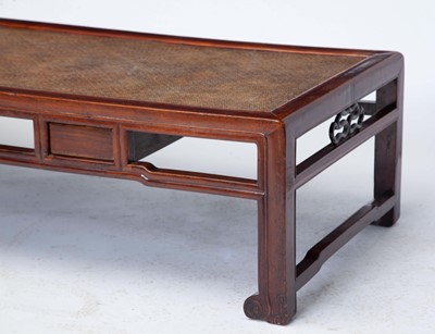 Lot 107 - Chinese Hardwood and Rattan Low Table