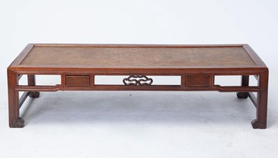 Lot 107 - Chinese Hardwood and Rattan Low Table