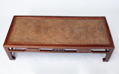 Lot 107 - Chinese Hardwood and Rattan Low Table