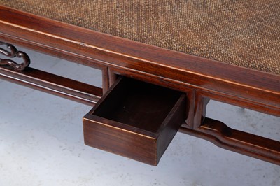Lot 107 - Chinese Hardwood and Rattan Low Table