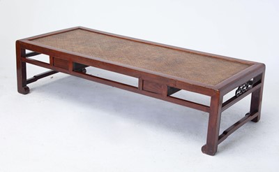 Lot 107 - Chinese Hardwood and Rattan Low Table
