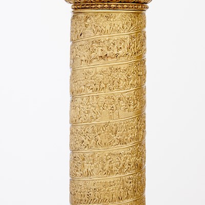 Lot 396 - Pair of Bronze Lamps After Trajan's Column and Antonine Column in Rome