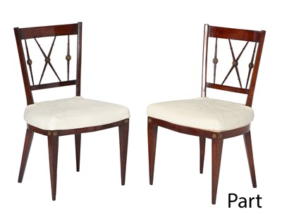 Lot 383 - Set of Four Parcel Gilt Mahogany Side Chairs