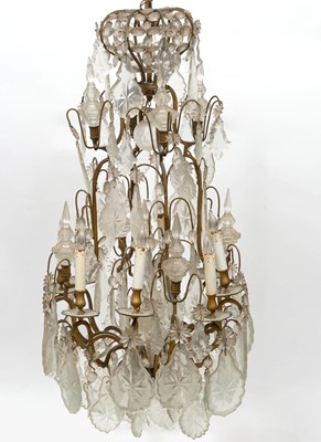 Lot 395 - Louis XV Style Gilt-Metal and Glass Chandelier