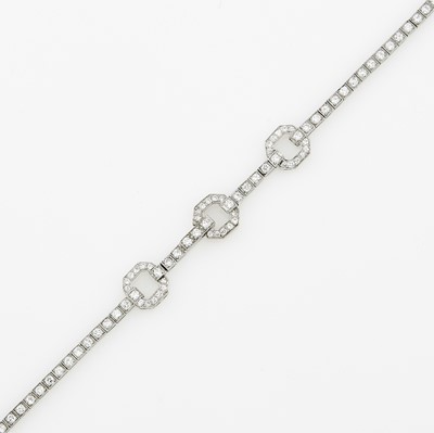 Lot 1159 - Platinum and Diamond Bracelet