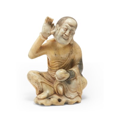 Lot 77 - A Chinese Soapstone Carving of a Luohan