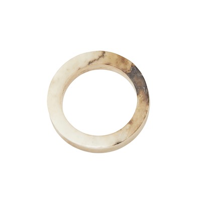 Lot 428 - A Chinese Archaitic White Jade Bangle