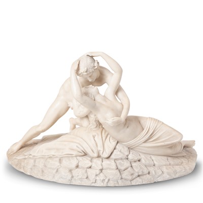 Lot 331 - After Canova, Sculpture of Psyche Revived by Cupid's Kiss