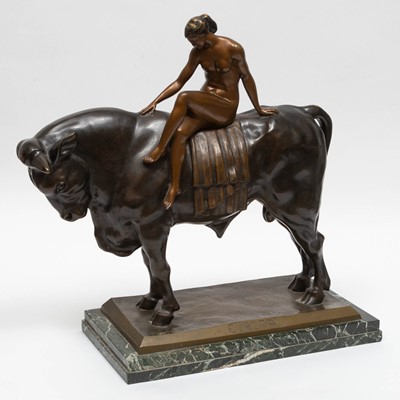 Lot 381 - Patinated Bronze Figure of Europa and the Bull