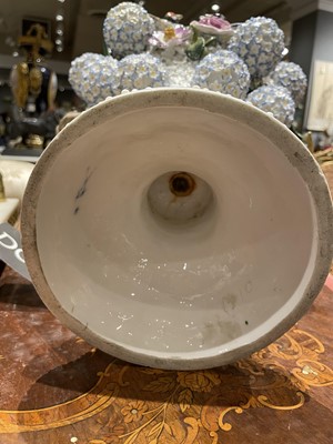 Lot 458 - Pair of Meissen Style Porcelain Snowball 'Schneeballen' Covered Vases