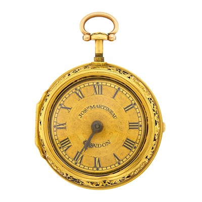 Lot 45 - Joseph Martineau, Senior, London Antique Small Gold Pair-Cased Quarter-Hour Repeater Open Face Pocket Watch