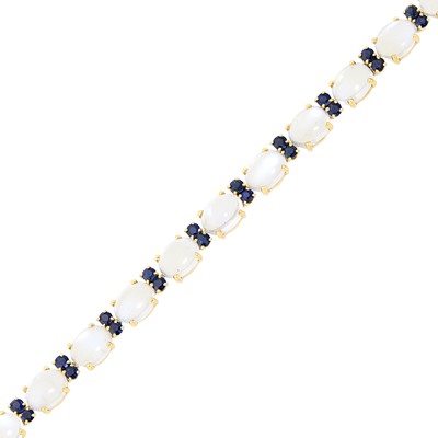 Lot 164 - Tiffany & Co. Gold, Moonstone and Sapphire Bracelet
