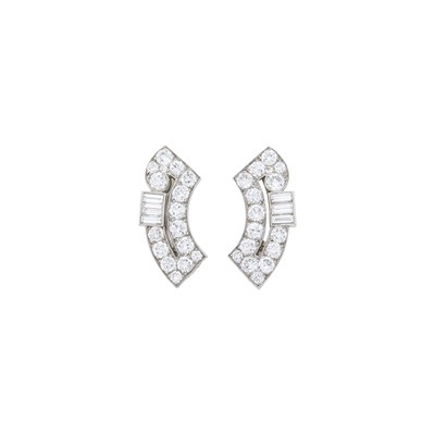 Lot 144 - Pair of Platinum, White Gold and Diamond Clips