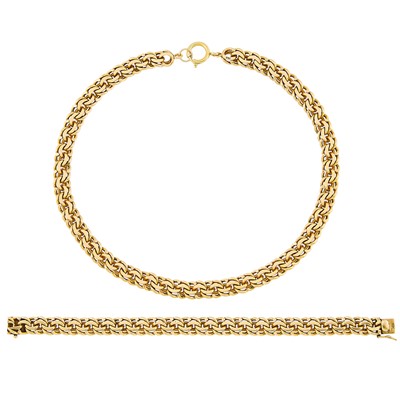 Lot 2249 - Cartier Gold Curb Link Necklace and Tiffany & Co. Gold Bracelet