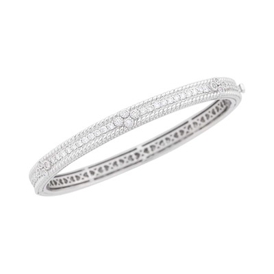 Lot 78 - Judith Ripka White Gold and Diamond Bangle Bracelet