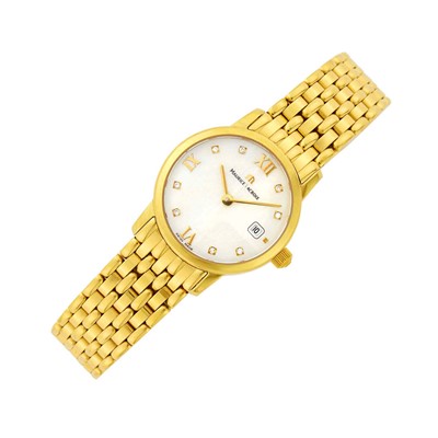 Lot 54 - Maurice Lacroix Gold, Mother-of-Pearl and Diamond Wristwatch