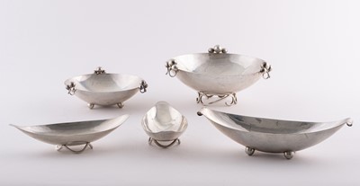 Lot 1135 - Group of Five Alfredo Sciarrotta Sterling Silver Footed Dishes