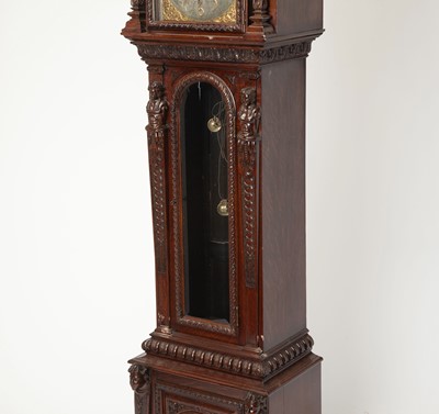 Lot 505 - Tiffany & Co. Renaissance Style Carved Oak Tall Case Clock