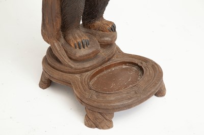 Lot 507 - Black Forest Carved and Painted Wood Hall Tree and Umbrella Stand