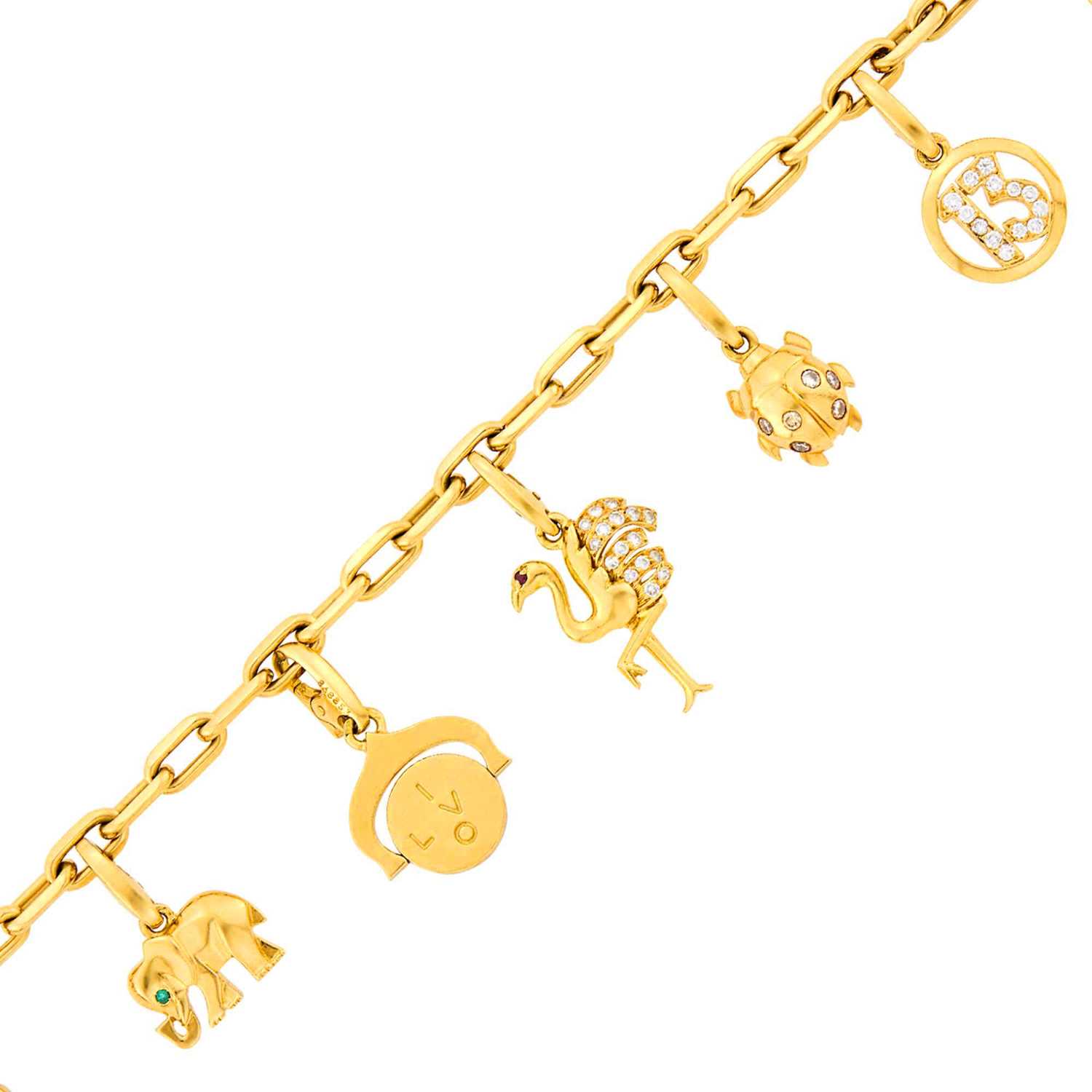 Lot 107 - Cartier Gold Charm Bracelet, France