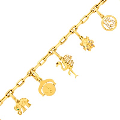 Lot 107 - Cartier Gold Charm Bracelet, France
