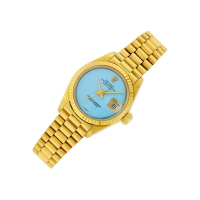 Lot 6 - Rolex Gold and Turquoise Wristwatch, Ref. 6917
