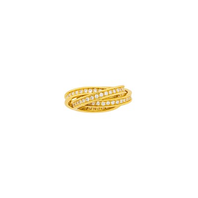 Lot 154 - Cartier Paris Gold and Diamond 'Trinity' Band Ring