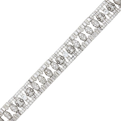 Lot 290 - Platinum and Diamond Bracelet