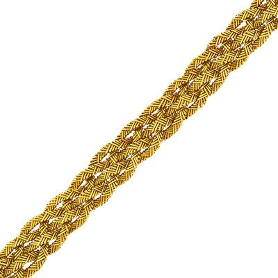 Lot 1157 - Bulgari Four Strand Woven Gold Bracelet