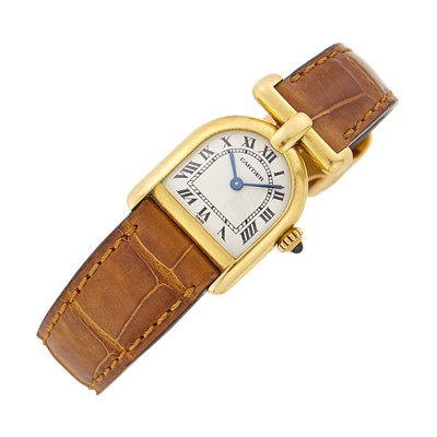 Lot 1099 - Cartier Gold 'Calandre' Wristwatch