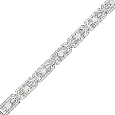 Lot 296 - Platinum and Diamond Bracelet