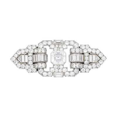 Lot 293 - Boucheron Paris Platinum and Diamond Brooch/Double-Clip Combination