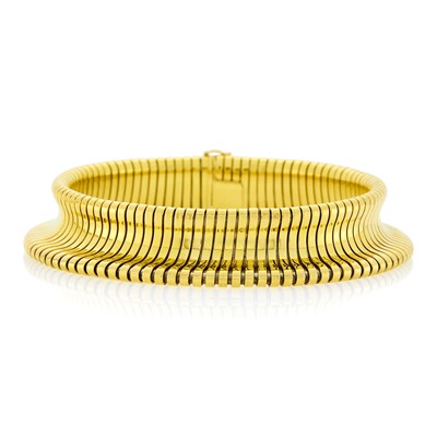 Lot 9 - Wide Gold Snake Link Necklace