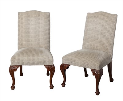 Lot 109 - Set of Six Chippendale Style Upholstered Mahogany Dining Chairs