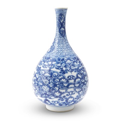 Lot 198 - A Chinese Blue and White Porcelain Bottle Vase