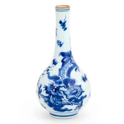 Lot 194 - A Chinese Blue and White Porcelain Bottle Vase