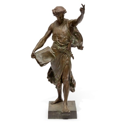 Lot 323 - Bronze Female Figure Titled "Per Lubrum et Verbum"