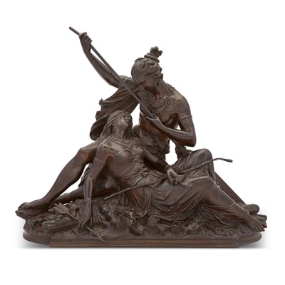 Lot 361 - Bronze Sculpture Titled "Indian and an Amazon"