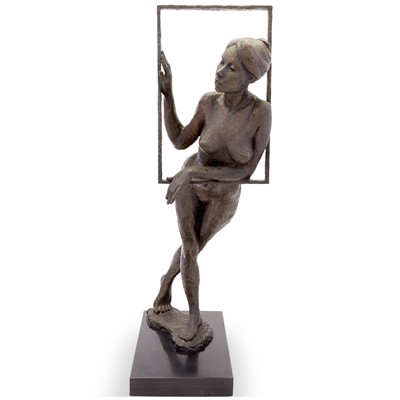 Lot 334 - Bronze Figure of a Woman Titled "At the Window Pane"
