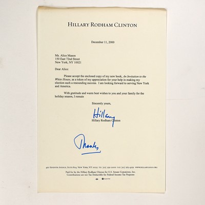 Lot 93 - CLINTON, HILLARY RODHAM.