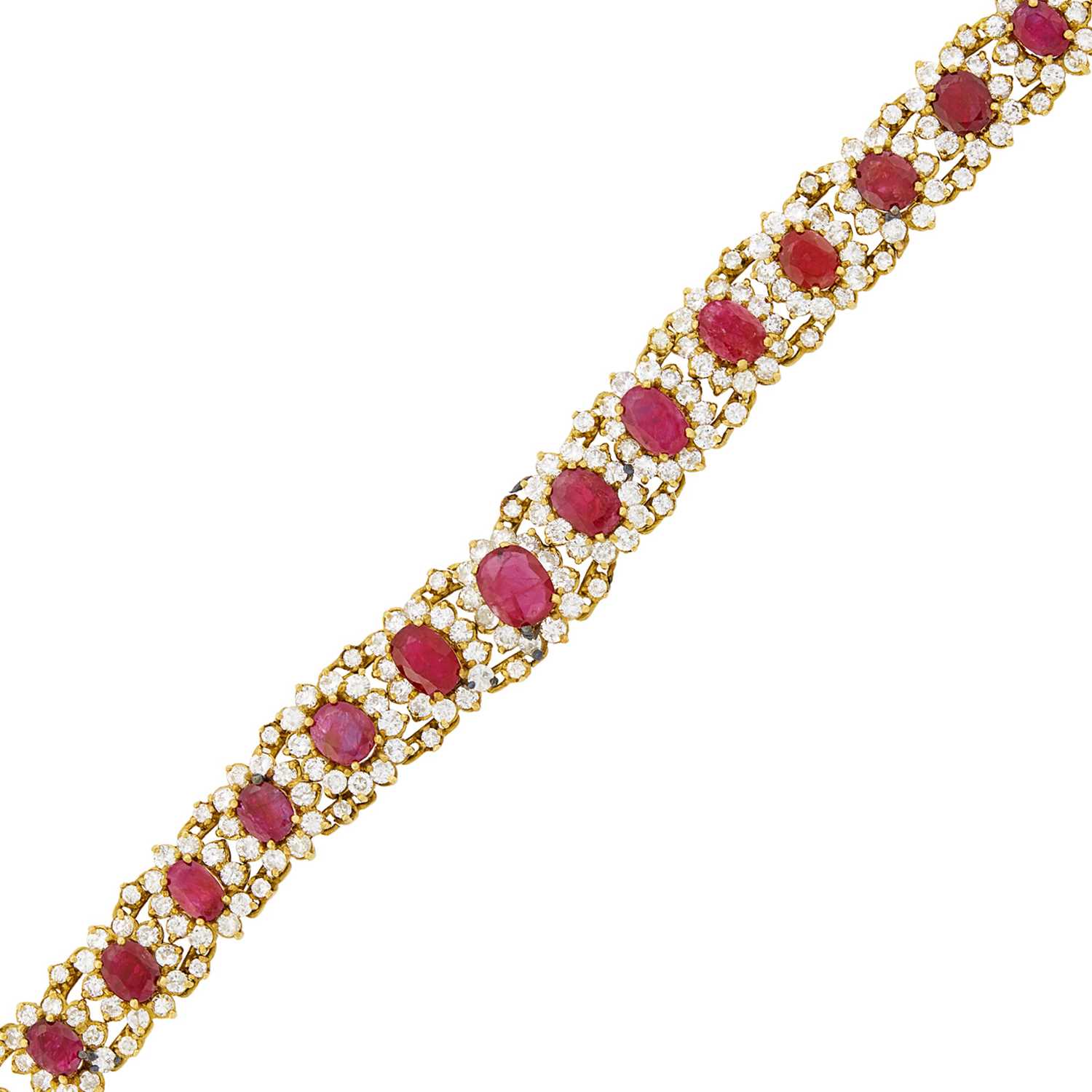 Lot 90 - Gold, Ruby and Diamond Bracelet