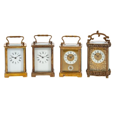 Lot 336 - Four Brass Carriage Clocks