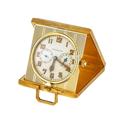 Lot 2228 - Excelsior Park Gold Travel Clock