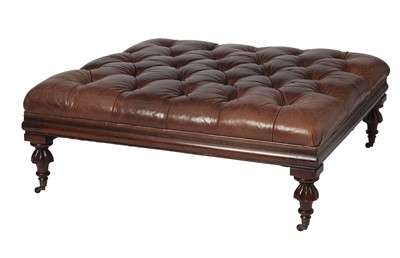 Lot 206 - Regency Style Leather Upholstered Mahogany Ottoman